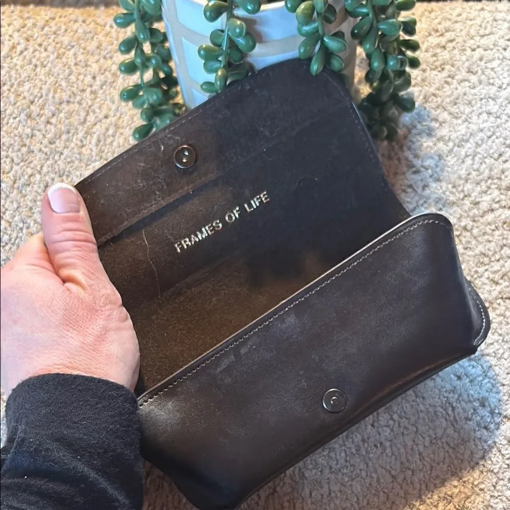 Giorgio Armani Brown/Black Leather Sunglass or eye glass Case